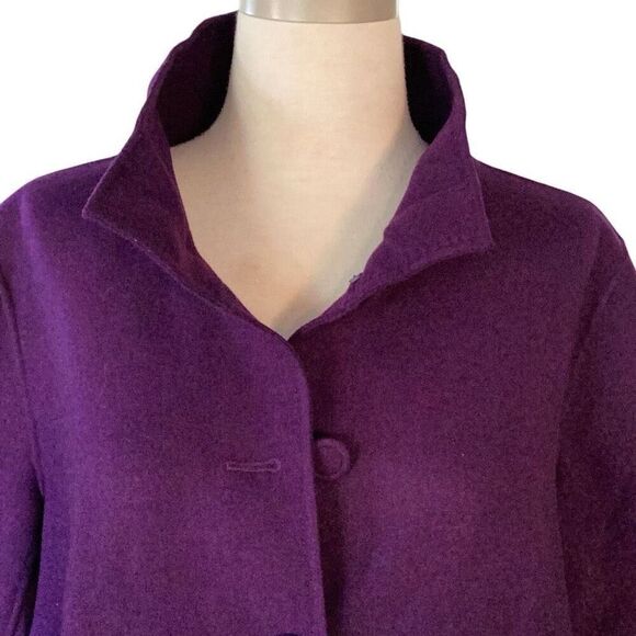 NWT Talbots 100% Wool Purple Swing Jacket Coat Women’s 18W Retail $279 - Picture 2 of 8